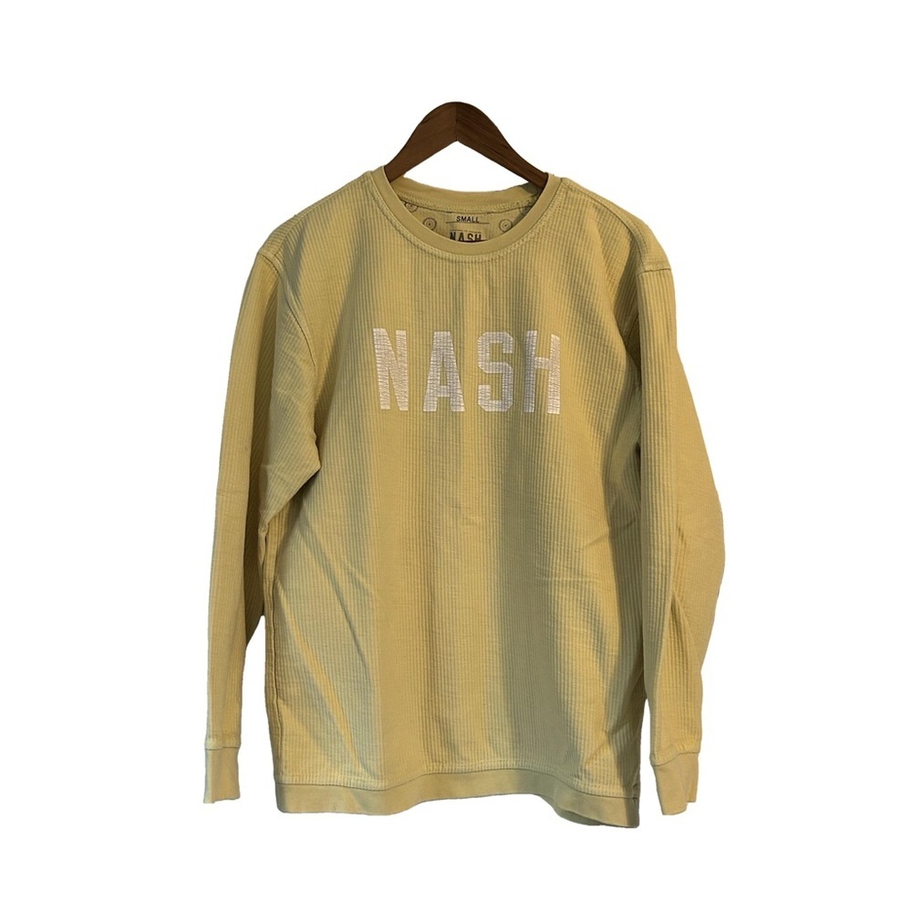 Yellow Long Sleeve Shirt with 'NASH' Print size S